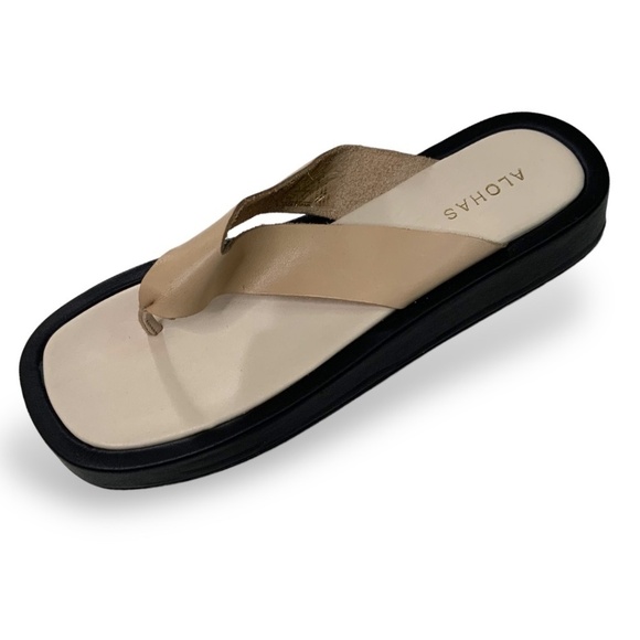 ALOHAS Genuine Leather Platform Flip-flops NWOT MADE IN SPAIN US Sz 10 - 10.5 - Picture 3 of 11